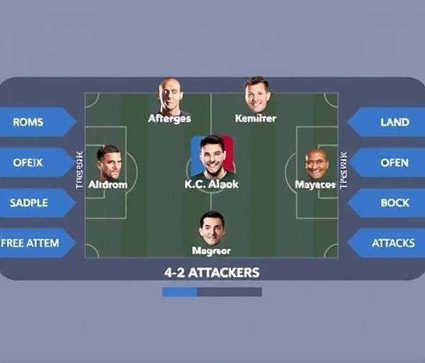 FIFA Mobile 4-2-4 formation 4-2-4 formation diagram showing four attackers upfront