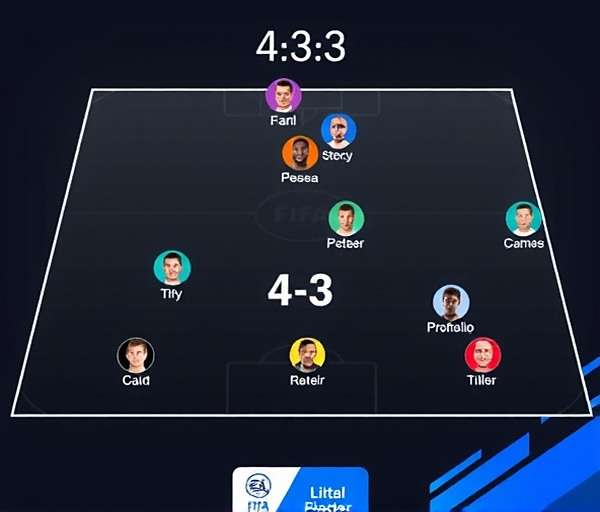 FIFA Mobile 4-3-3 formation 4-3-3 formation diagram with player positions marked